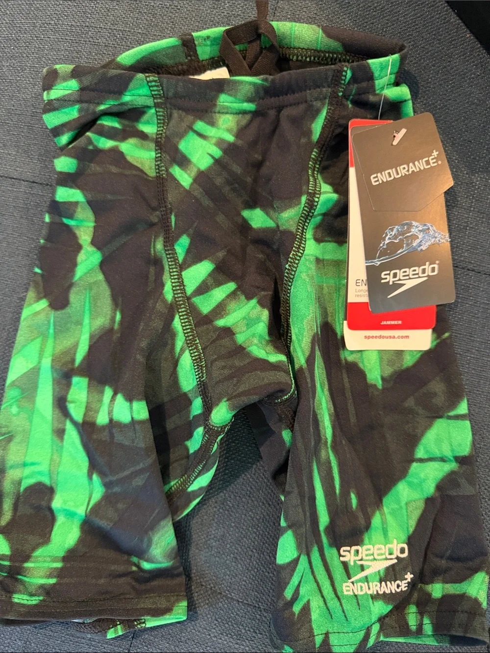 Speedo Youth Green/Blue Swim trunk set Jammer Endurance 22 waist set of 2 bundle